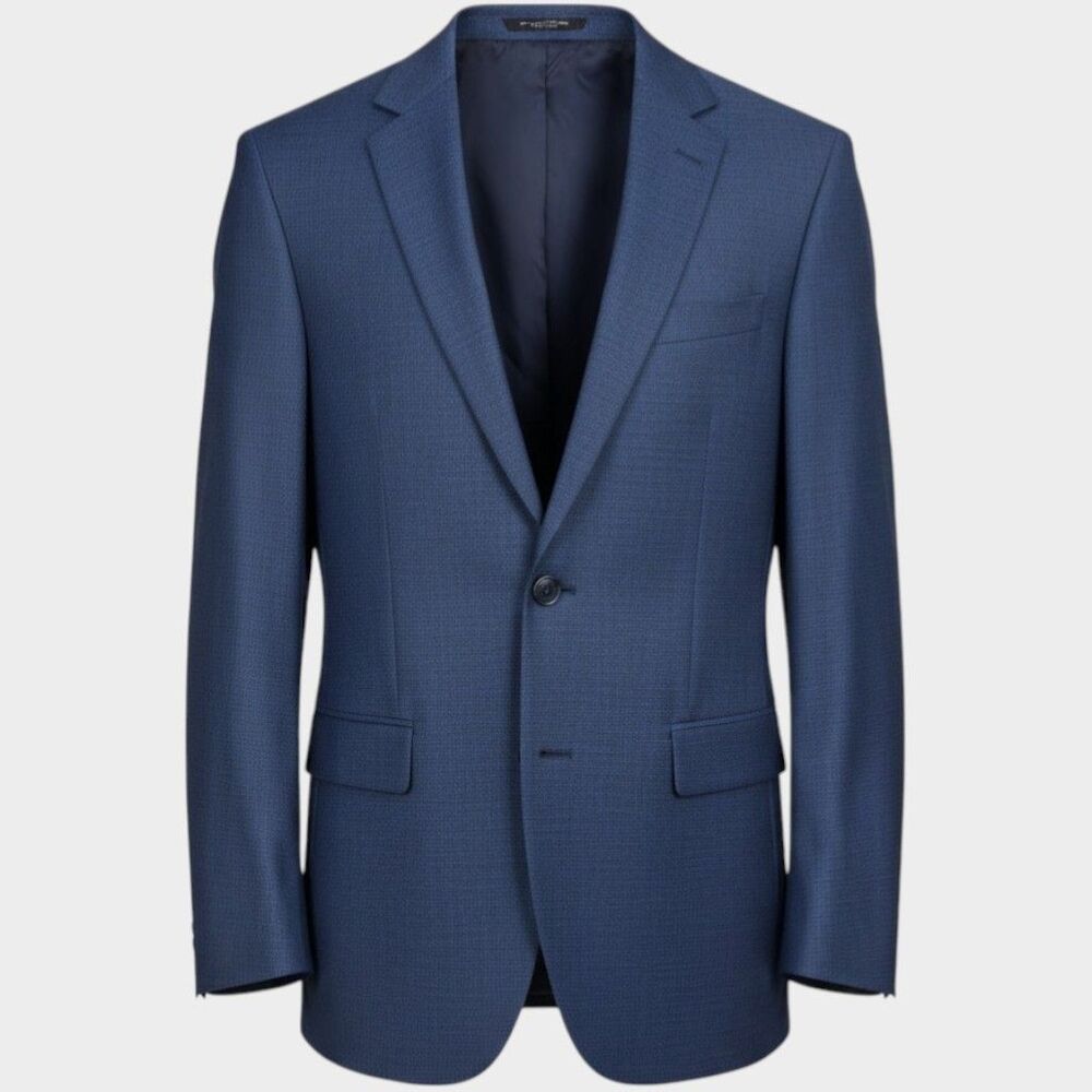 CALVIN KLEIN Mens Blazer Sport Coat Two Button Jacket Wool Navy 40R Slim fit